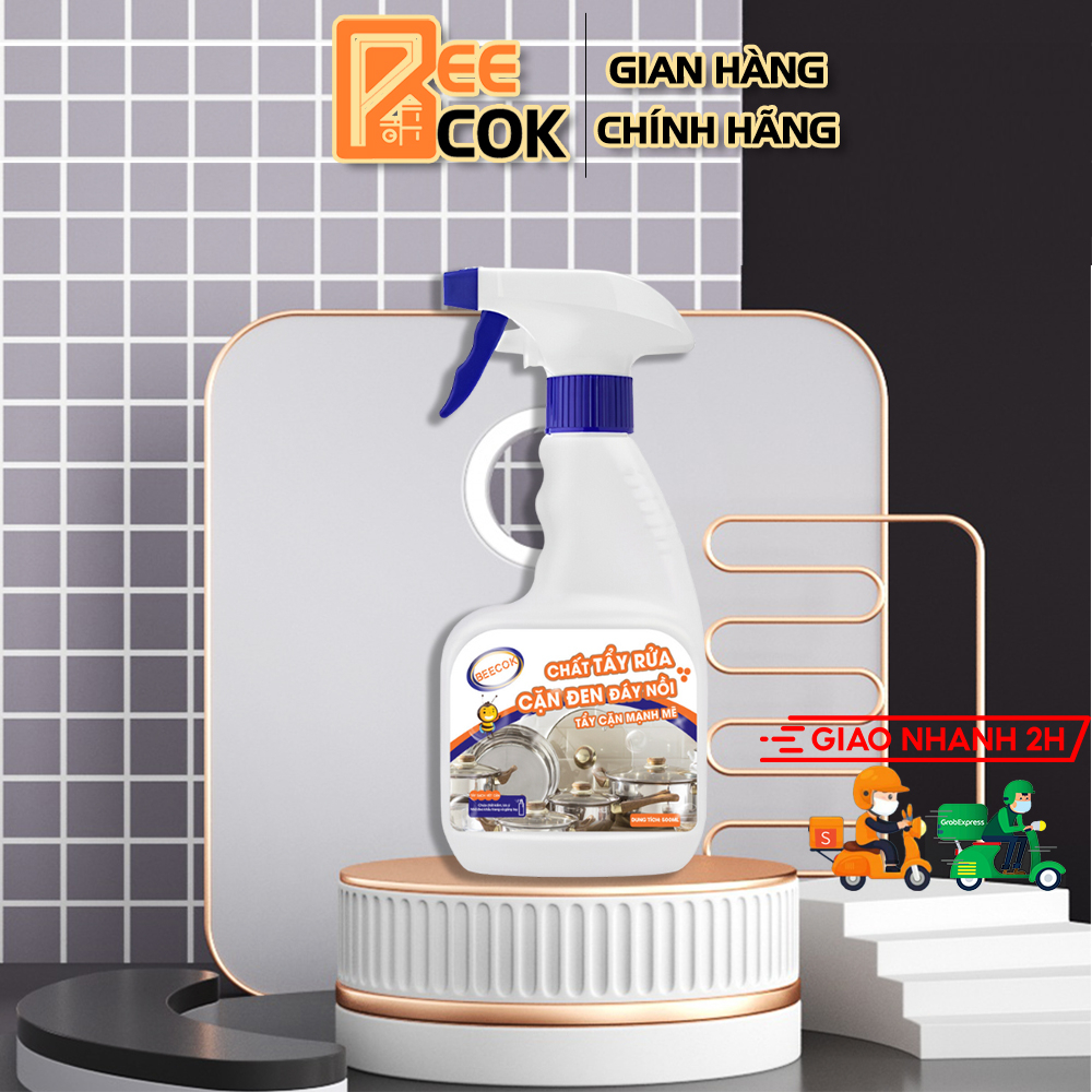 Chai xịt vệ sinh đáy nồi Beecok, loại bỏ vết cặn đen, vết cháy 500ml