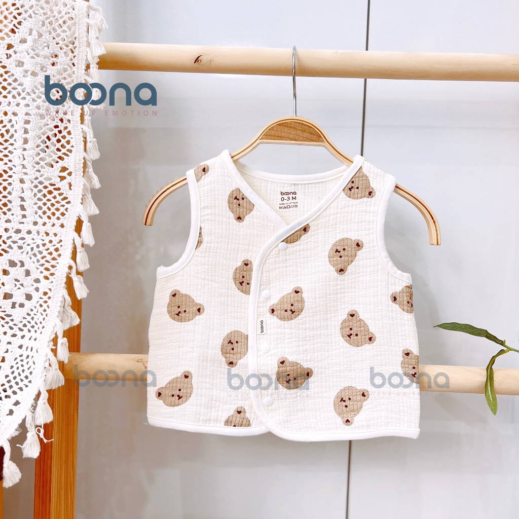 Gile xô Muslin Boona êm, mềm, thoáng khí, không xù lông, bụi vải cho bé