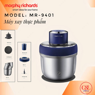 Máy xay thịt, kiêm máy bóc tỏi tích hợp 3 cối. Chất liệu inox 304, thương hiệu Morphy Richards MR9401