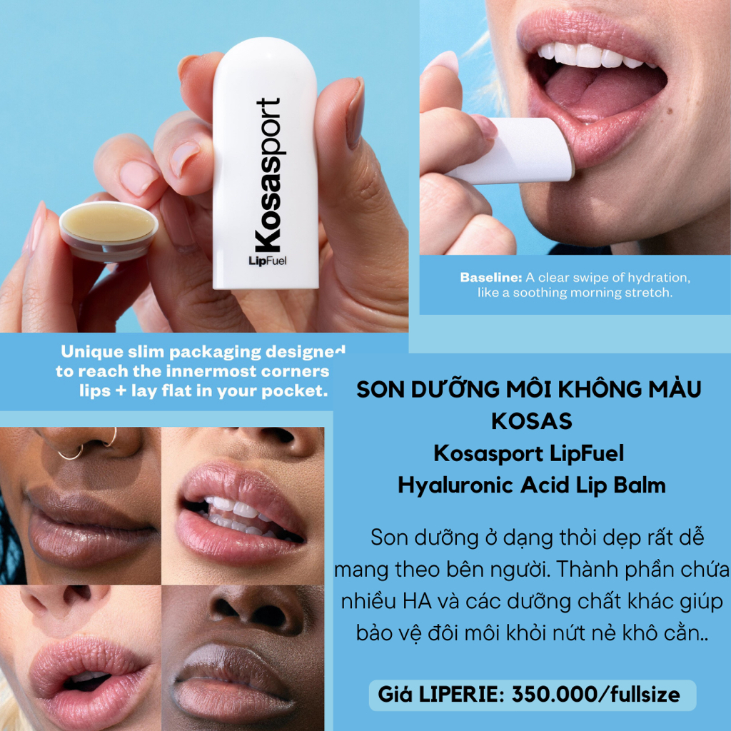 Son dưỡng môi Kosas Kosasport LipFuel Hyaluronic Acid Lip Balm