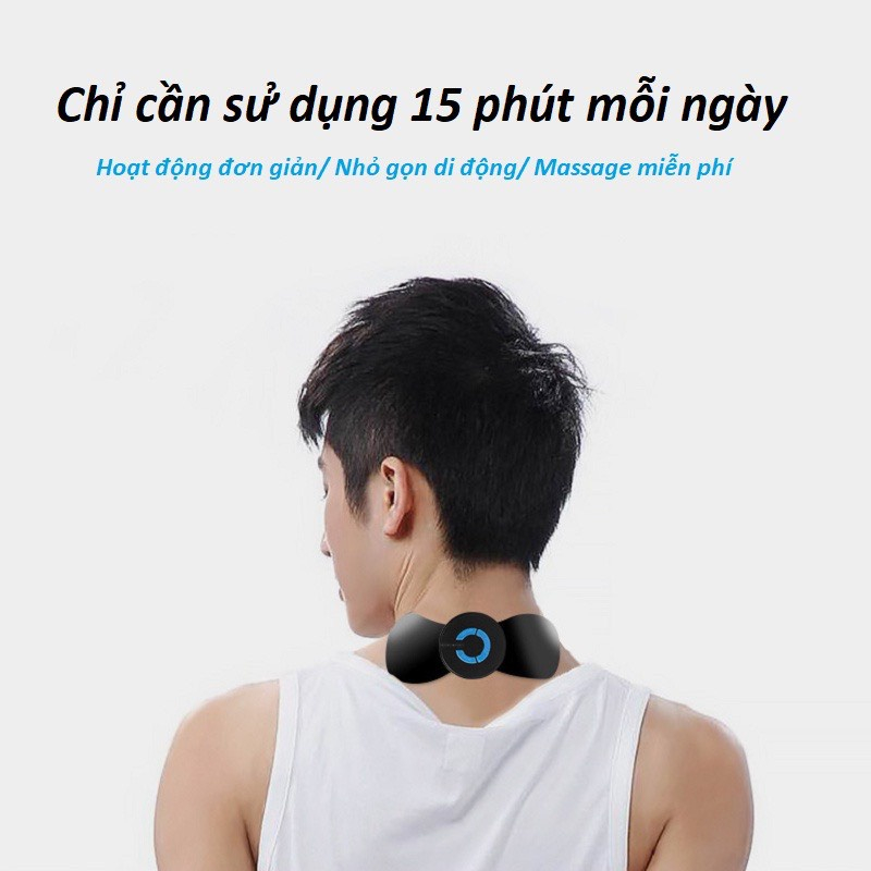 Miếng Dán Massage Xung Điện Giảm Đau Nhức Cổ Vai Gáy, Bắp Tay, Lưng - Máy Mát xa mini Toàn Thân