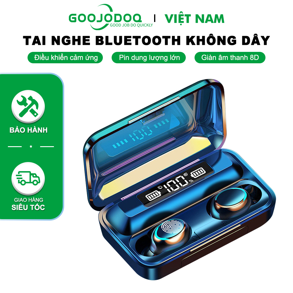 Tai Nghe Bluetooth Goojodoq TWS F9-5 Màn Hình LED Thông Minh Có Micro Không Dây Âm Thanh Nổi Bass Chống Nước