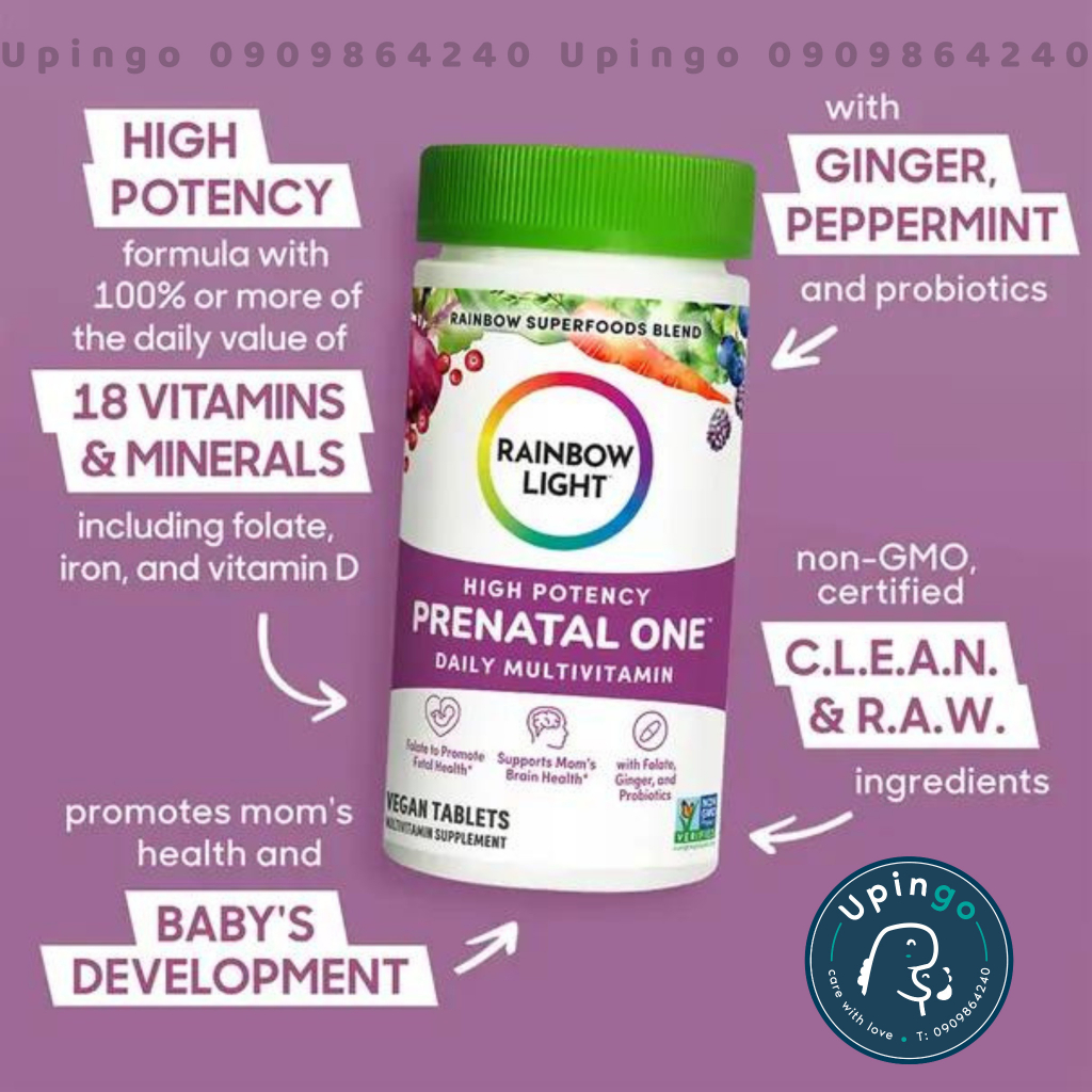 Vitamin thực vật hữu cơ Prenatal One Multivitamin Rainbow Light - 60 viên