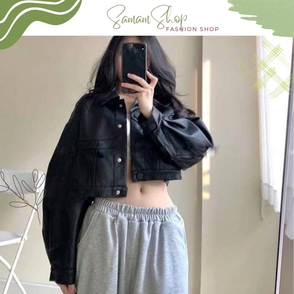 Áo khoác da croptop basic, áo khoác da nữ phong cách cá tính trẻ trung năng động | BigBuy360 - bigbuy360.vn