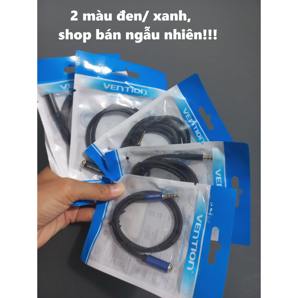 Cáp nối dài tai nghe 3.5mm Vention BHB / BHC  _ Màu ngẫu nhiên