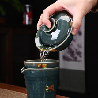 Bộ ấm chén uống trà men rạn cao cấp AC12