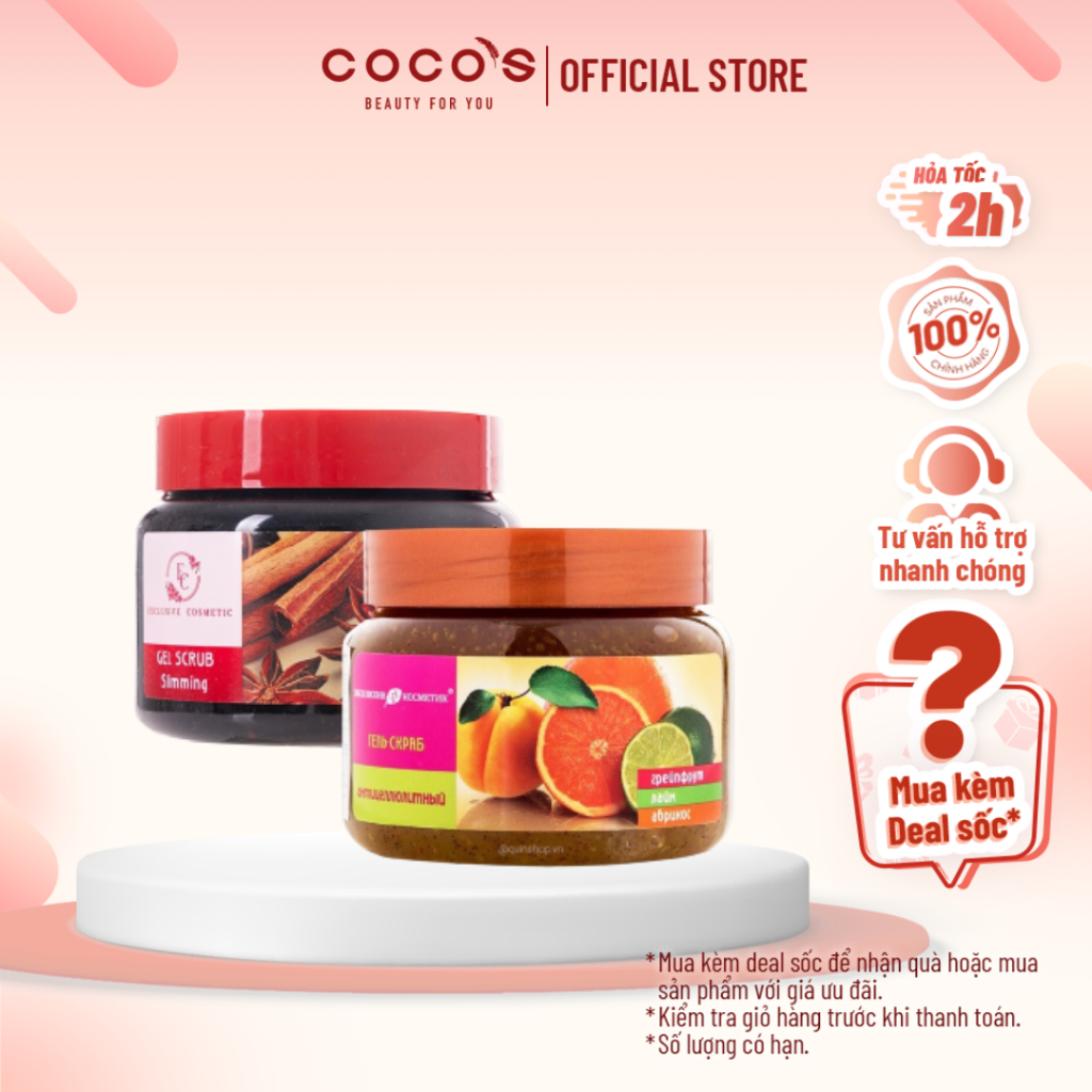 Tẩy tế bào chết body EXCLUSIVE COSMETIC GEL SCRUB CLOVES QUẾ HỒI - CHANH MƠ 380g