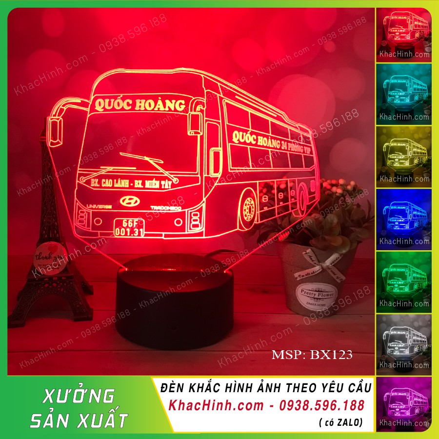 Đèn mô hình xe khách Huyndai,Đèn mô hình xe giường nằm Huyndai đèn trang trí táp lô xe ô tô, táp lô xe khách