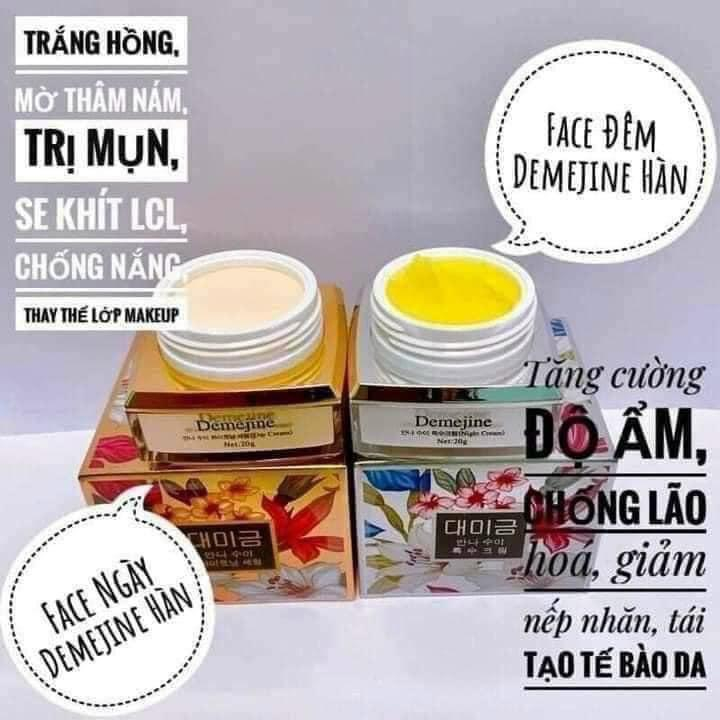 Combo Kem Face - Demejine - Chính Hãng - Dưỡng Trắng Mờ Thâm Nám - Công Nghệ Hàn Quốc