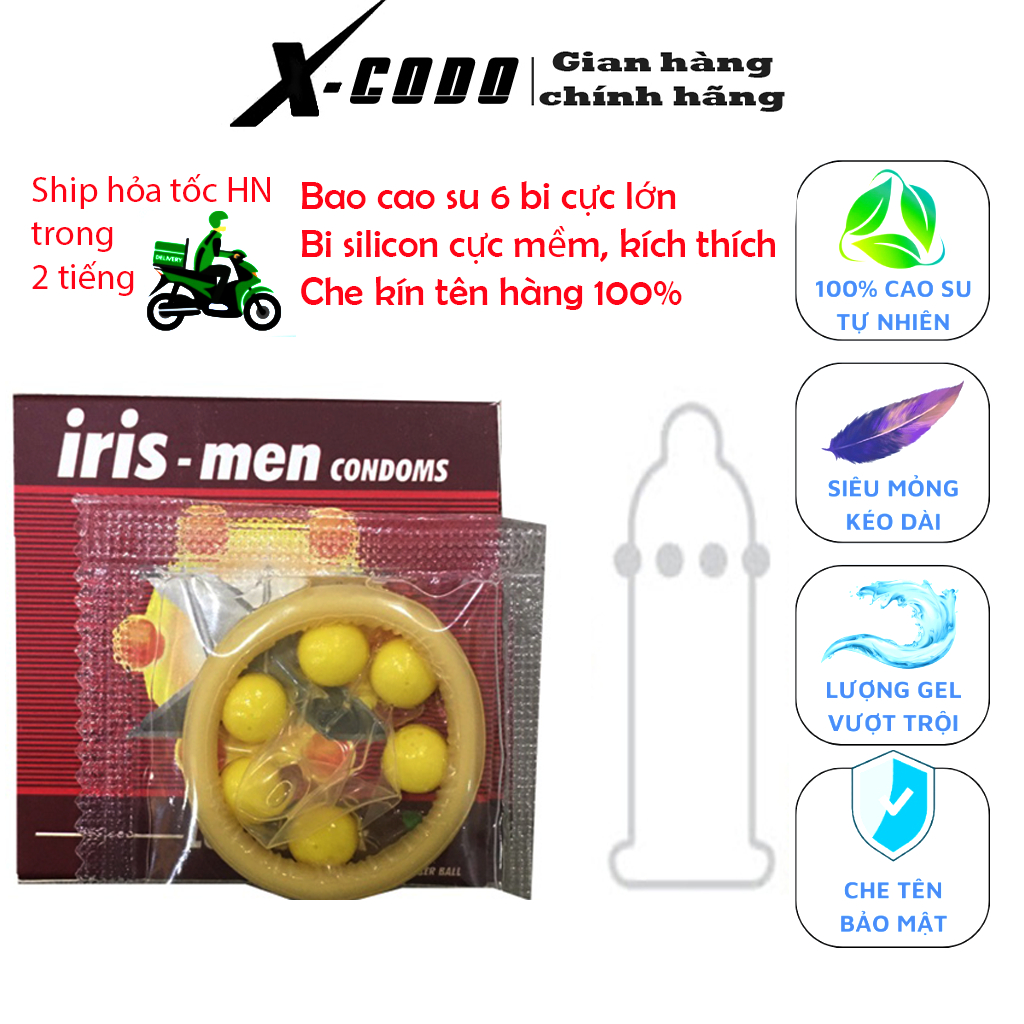 Bcs siêu mỏng kéo dài quan hệ Irismen storm 6 Hạt Bi To, Kéo Dài .gân có gai râu Bao cao su có gai XCODO