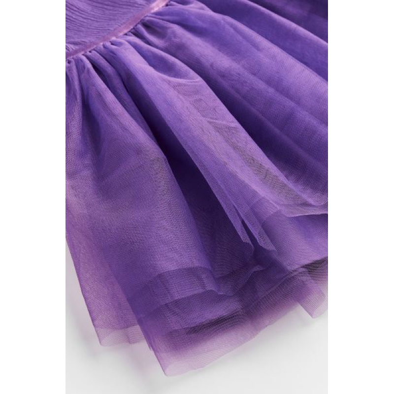 Váy công chúa dài tay cho bé gái màu tím xinh xắn săn sale UK sz 1.5-2y