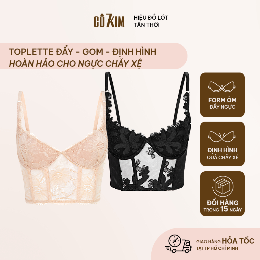 Áo Nâng Ngực Nữ Có Gọng CÔ 7 KIM, Mút Mỏng Gom Ngực Xệ Mất Cân Đối Thiết Kế 4 Thanh Xương Mềm Định Hình Form Áo - HLT