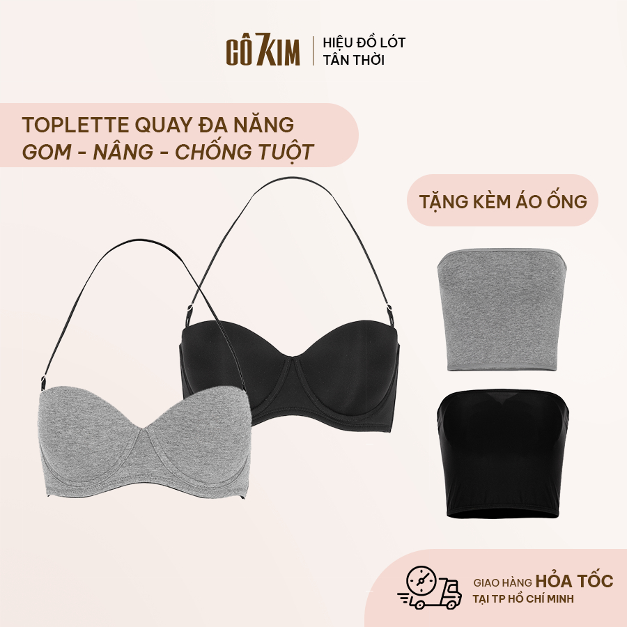 Áo Quây Nâng Ngực Nữ Đa Năng 2 Trong 1 CÔ 7 KIM, Mút Mềm Nâng Ngực Dây Áo Tháo Lắp Linh Hoạt Chống Tuột - TQ2M