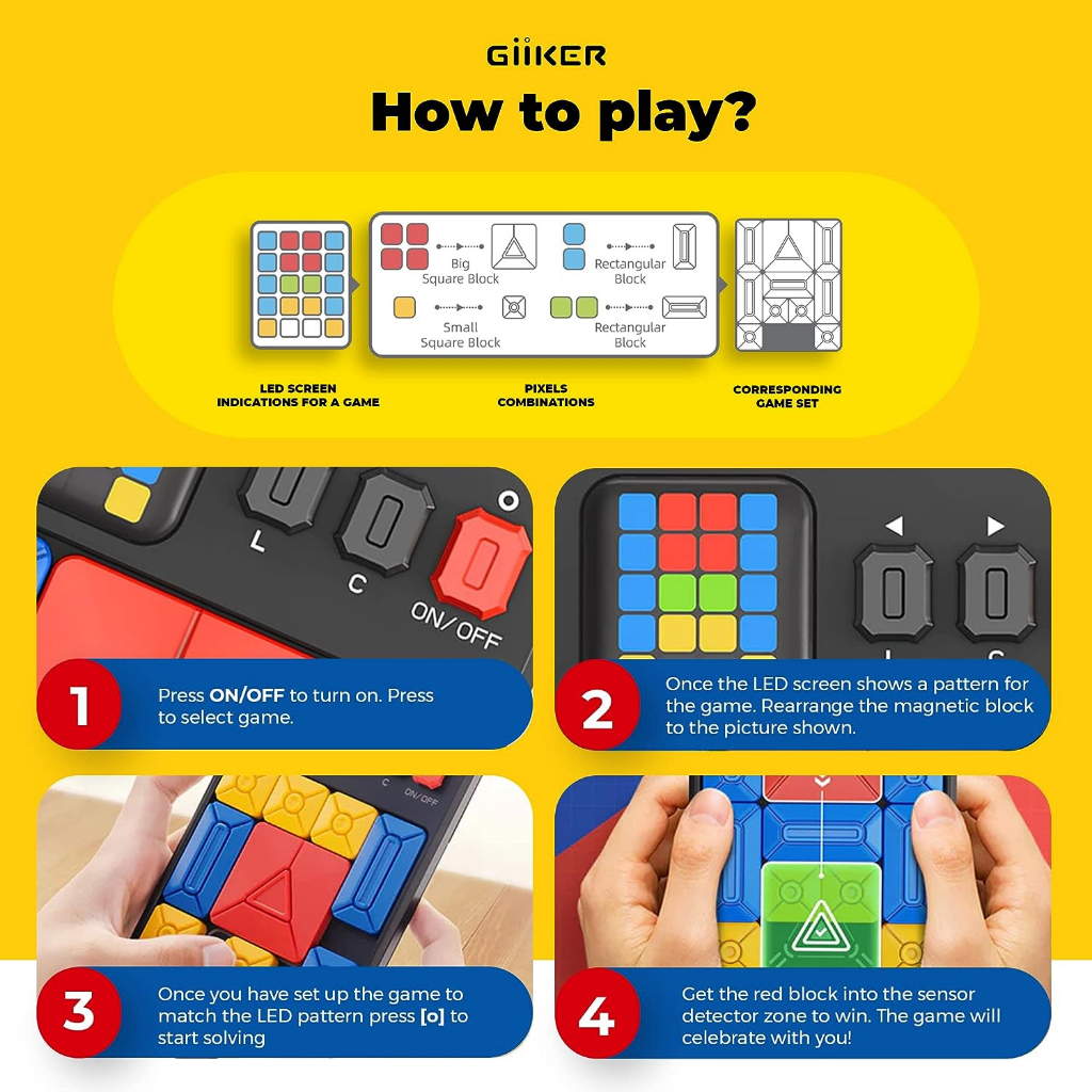 Đồ chơi xếp hình nam châm cảm ứng thông minh Giiker Super Slide