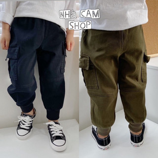 Quần Dài Cho Bé , Quần Kaki Túi Hộp Bo Gấu 3 Màu - Nhà Cam