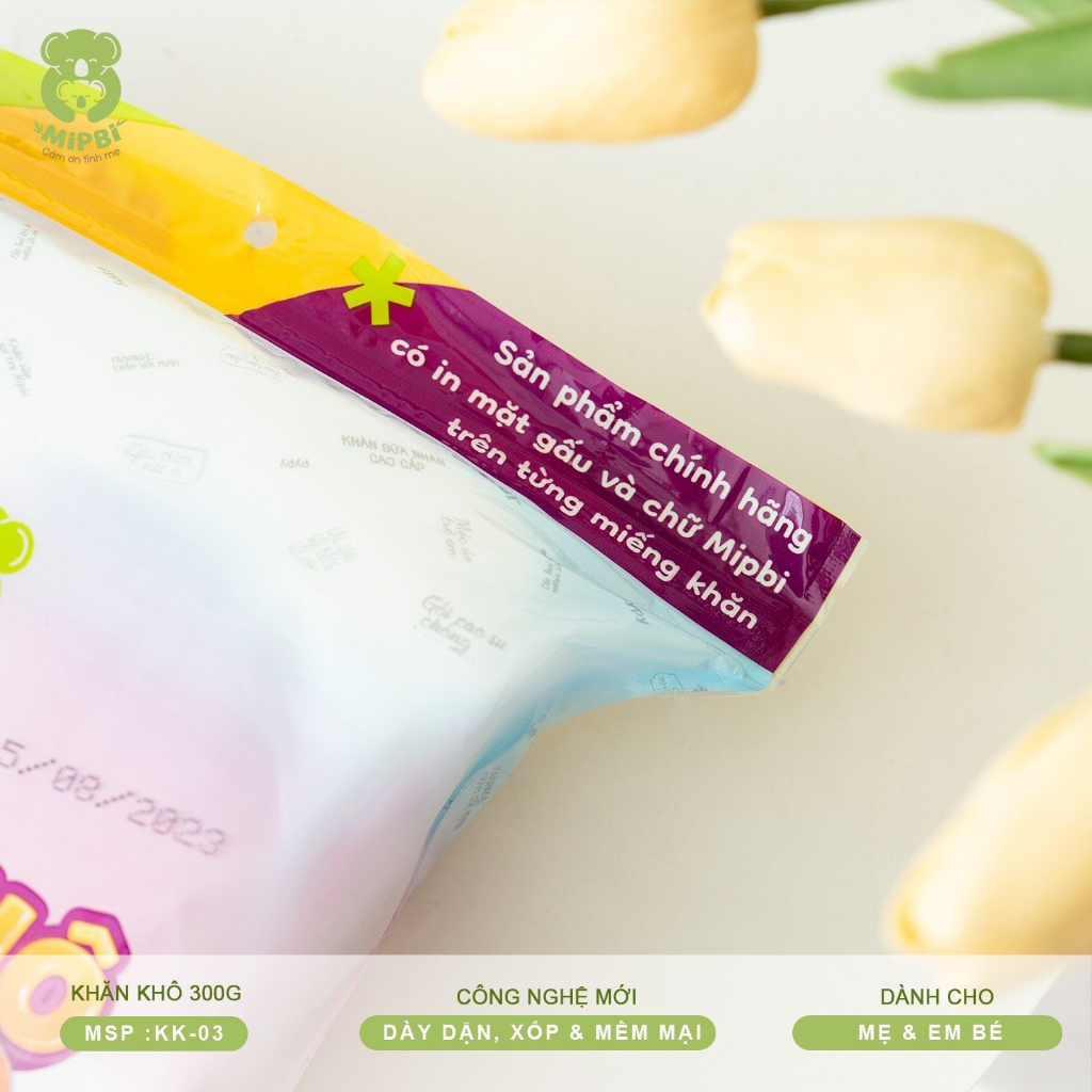 Khăn khô đa năng mipbi 300g mềm mại an toàn cho bé Luankidsbaby