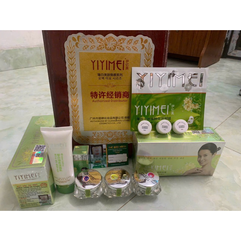 Mỹ phẩm làm mờ nám Yiyimei 5in1, Kem nám, tàn nhang, dưỡng trắng da cao cấp Yiyimei.