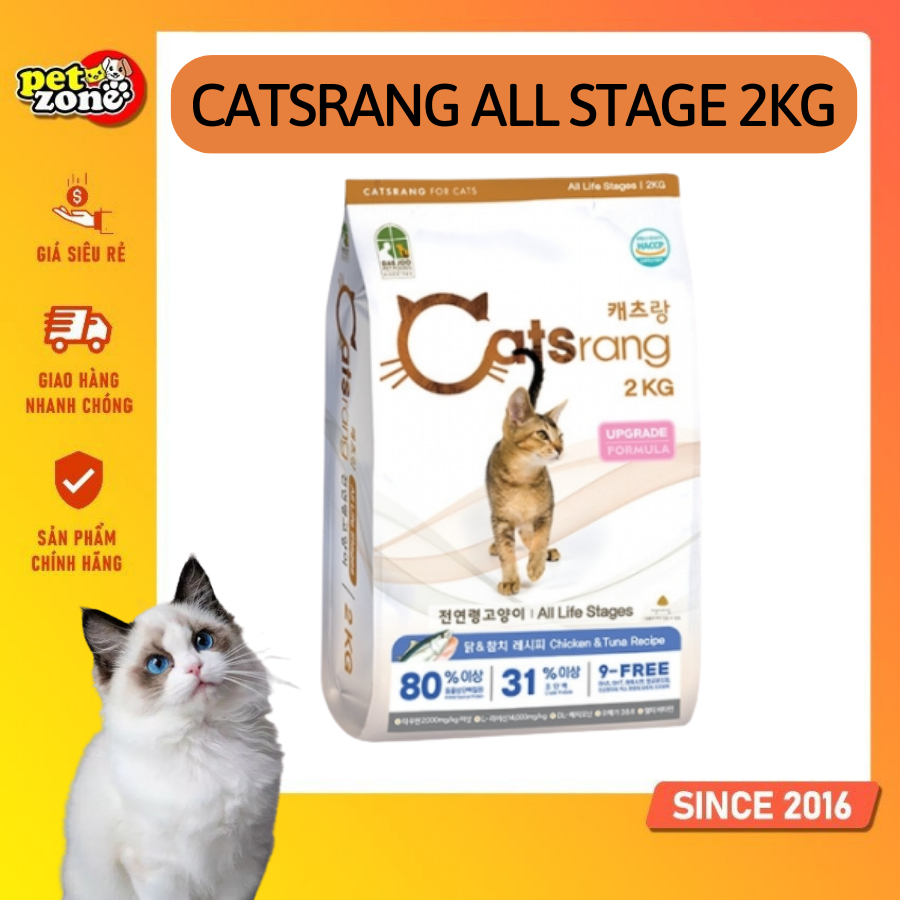 Thức ăn hạt dành cho mèo Catsrang all stages 1-2Kg (Date xa)