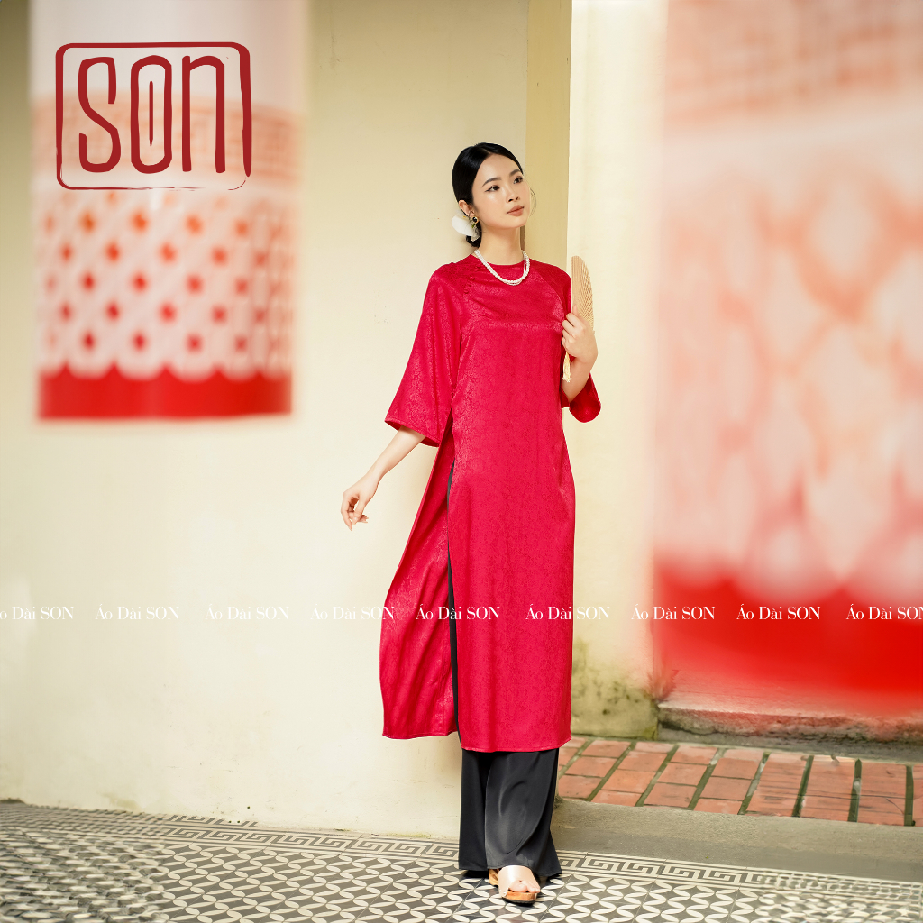 Quần áo dài Son vải lụa nhiều màu, chưa bao gồm áo
