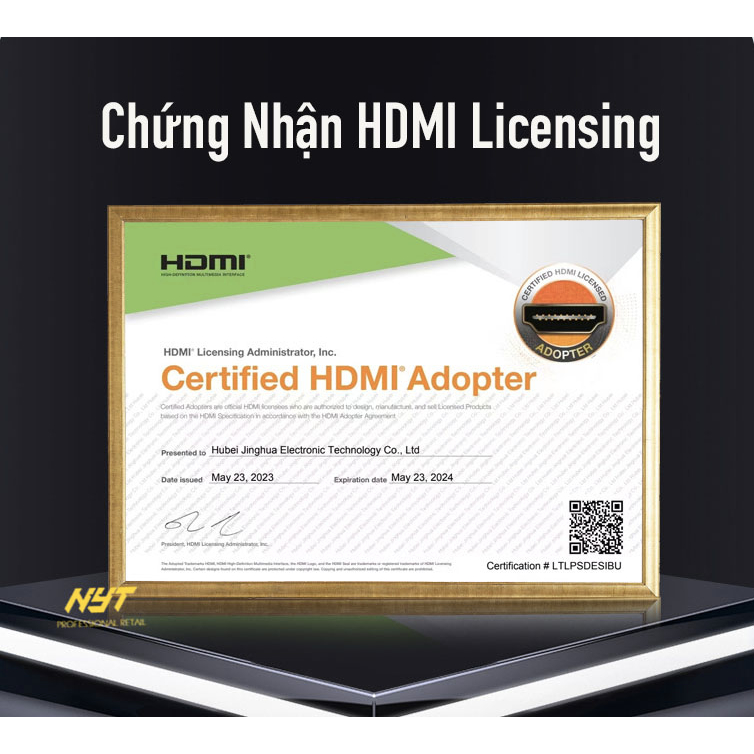 Dây HDMI 2.0 4K@60Hz Tròn Dẻo Dài 0.5M -10M Cao Cấp NYT HAN101 - BH 12T Đổi Mới