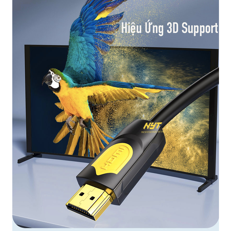 Dây HDMI 2.0 4K@60Hz Tròn Dẻo Dài 0.5M -10M Cao Cấp NYT HAN101 - BH 12T Đổi Mới