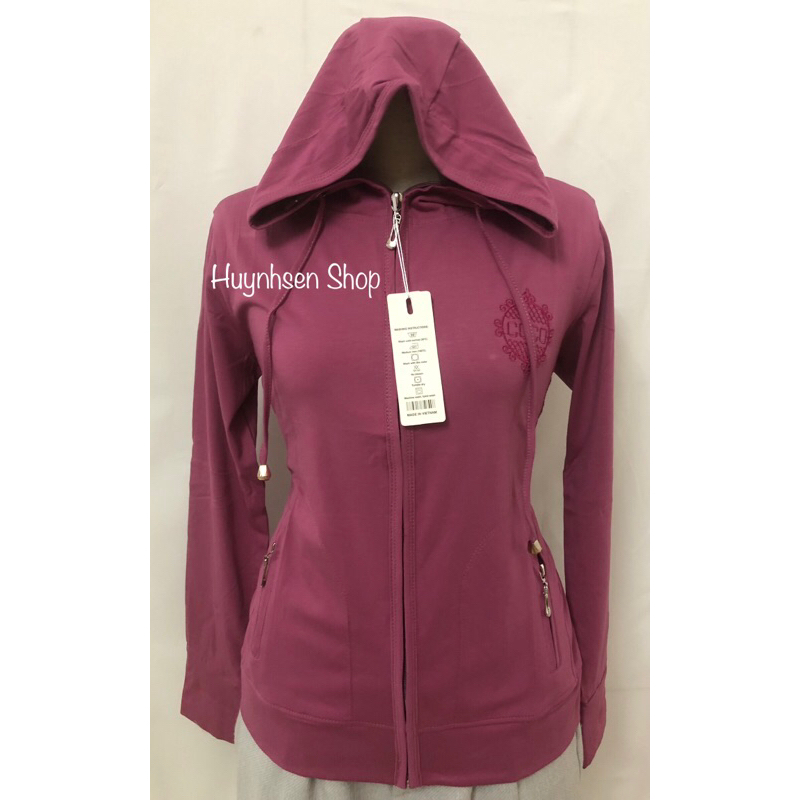 Áo Khoác Nữ Thun Cotton Lạnh Thêu Logo, Chất Vừa , Mềm , Mịn, Mát , Túi Dây Kéo. Bigsize Đến 75Kg . Huynhsen Shop