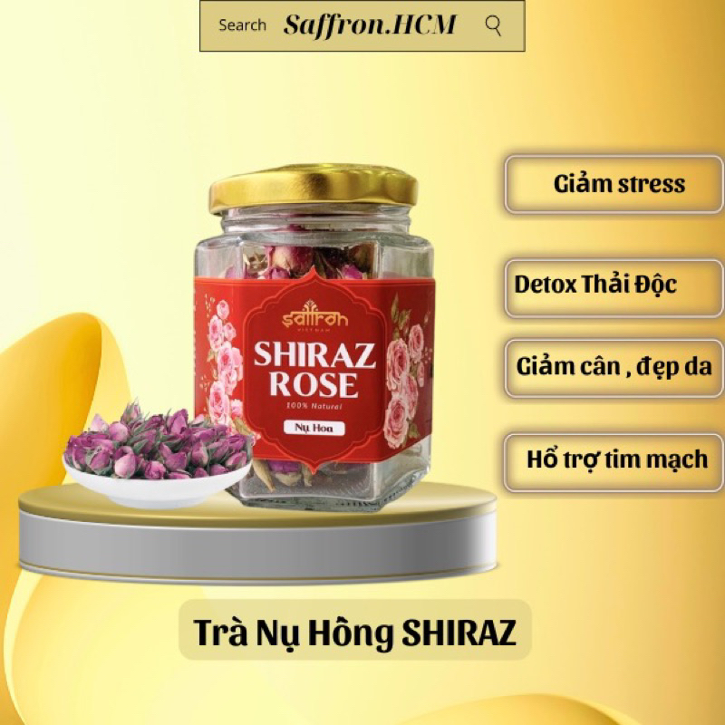 Trà hoa hồng Shiraz Iran - Hoa hồng Iran thơm nhẹ, dễ chịu lọ thuỷ tinh 20g