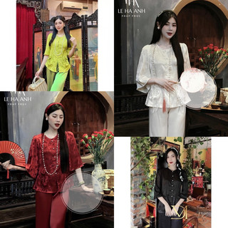 Bigsize Set bộ đồ lam đi chùa gấm hoa quần lụa lưng thun 55-95kg