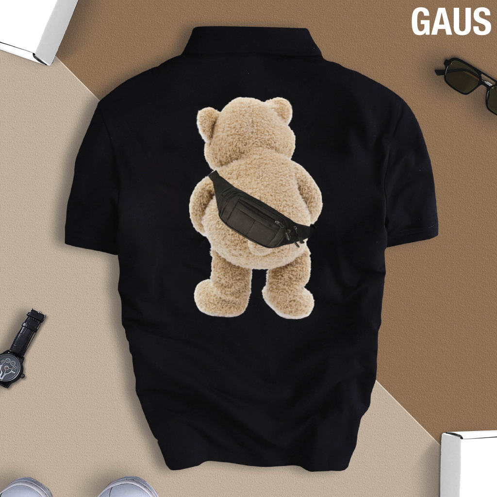 Áo Thun POLO Nam Nữ Unisex  Bear GAUS vải Cá Sấu Cotton cao cấp chuẩn form thoáng mát thấm hút mồ hôi HIGHX