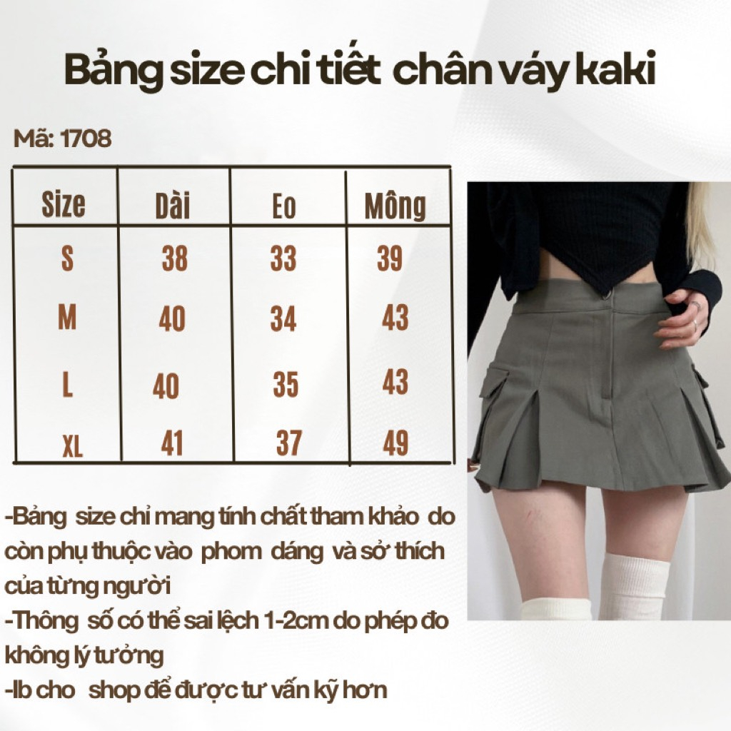 Chân váy kaki túi hộp cá tính dáng chữ a mặc đi học đi chơi Maia CVKaki1708 P0K16