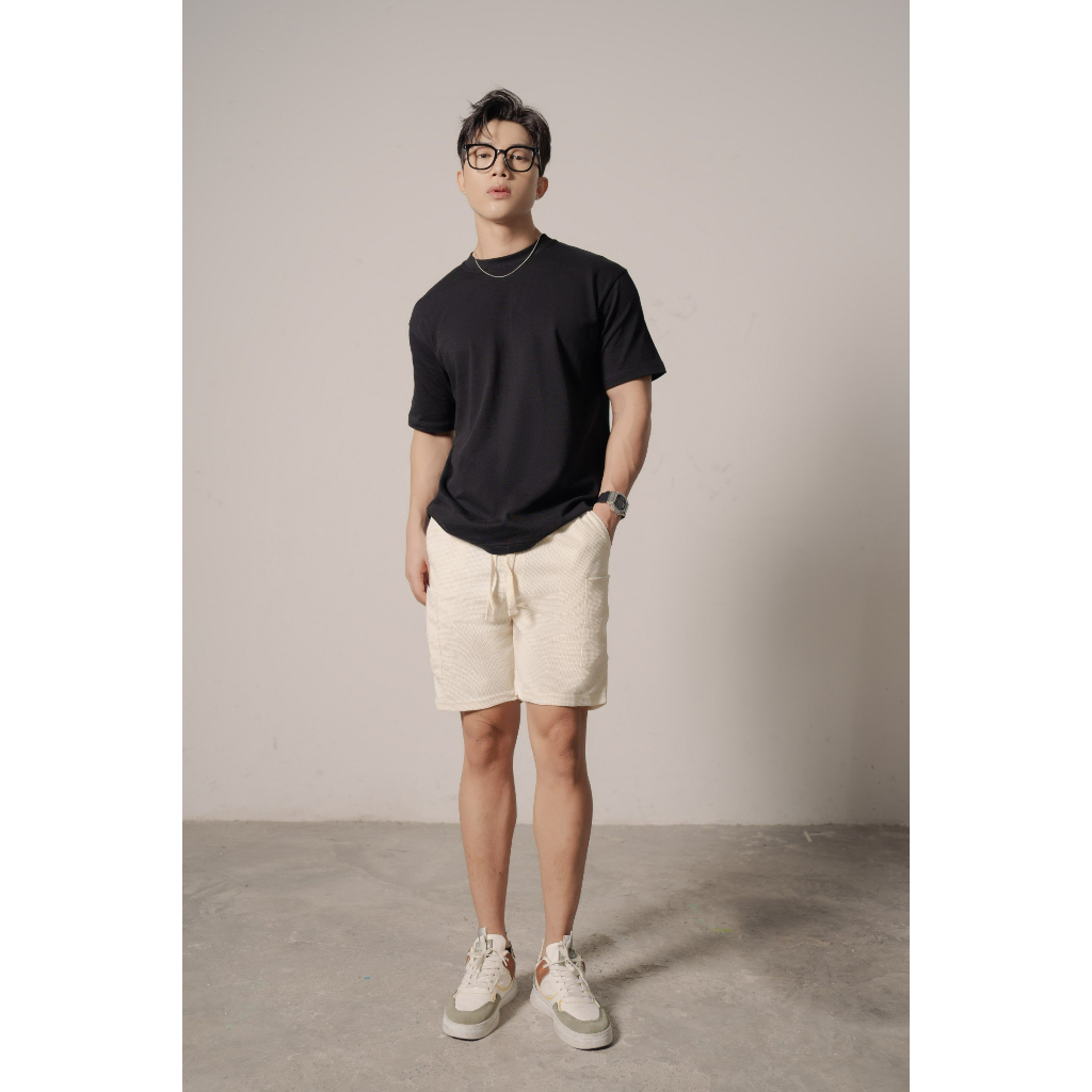 Áo Thun Nam Cao Cấp Regular Basic Tee Black - White BY COTTON