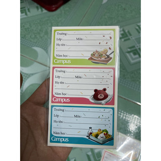 Tập 12 cái nhãn vở campus cp food