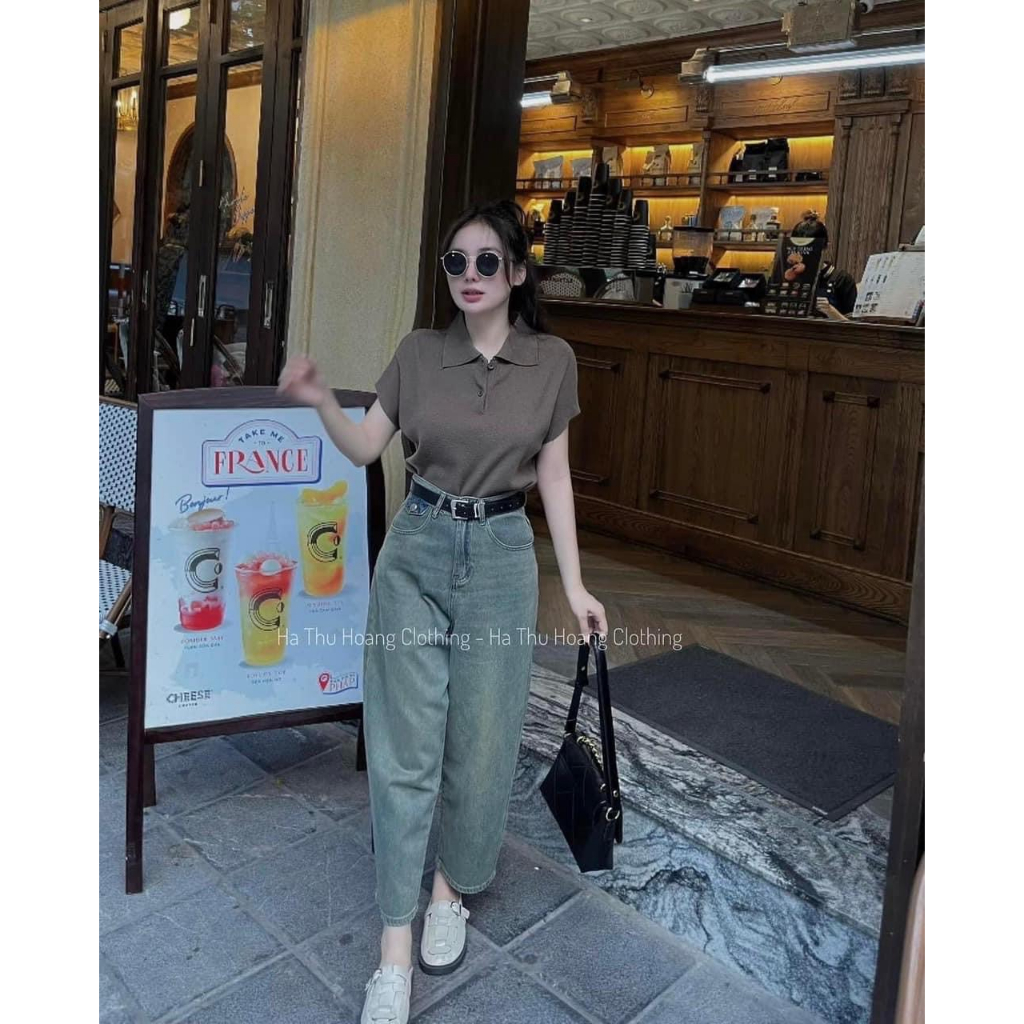 QUẦN JEAN BAGGY XANH NHẠT TÚI NẸP