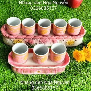 Bộ 3 ly, 5 ly hồng đào thờ cúng
