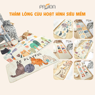 Thảm Lông Cừu Hoạt Hình Siêu Mềm Trang Trí Giường Ngủ Chân Ghế Sofa