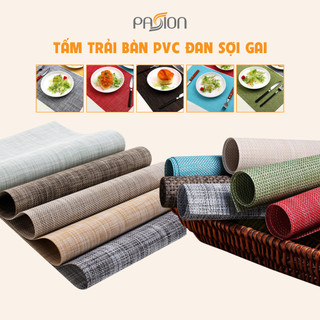 Tấm Trải Bàn PVC Đan Sợi Gai Trơn Màu Chống Trượt Dành Cho Nhà Hàng PA9957
