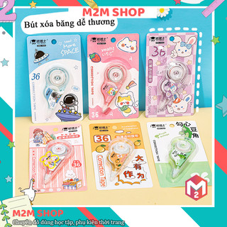 Bút xóa kéo băng nhiều hình cute dễ thương dài 5m, băng xóa kéo xinh xắn hình cô gái