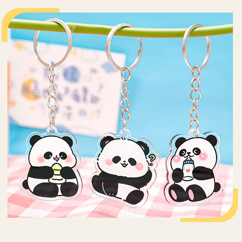 Móc khóa mini hình gấu trúc Panda nhiều hình cute dễ thương, móc gắn chìa khóa hình gấu xinh xắn