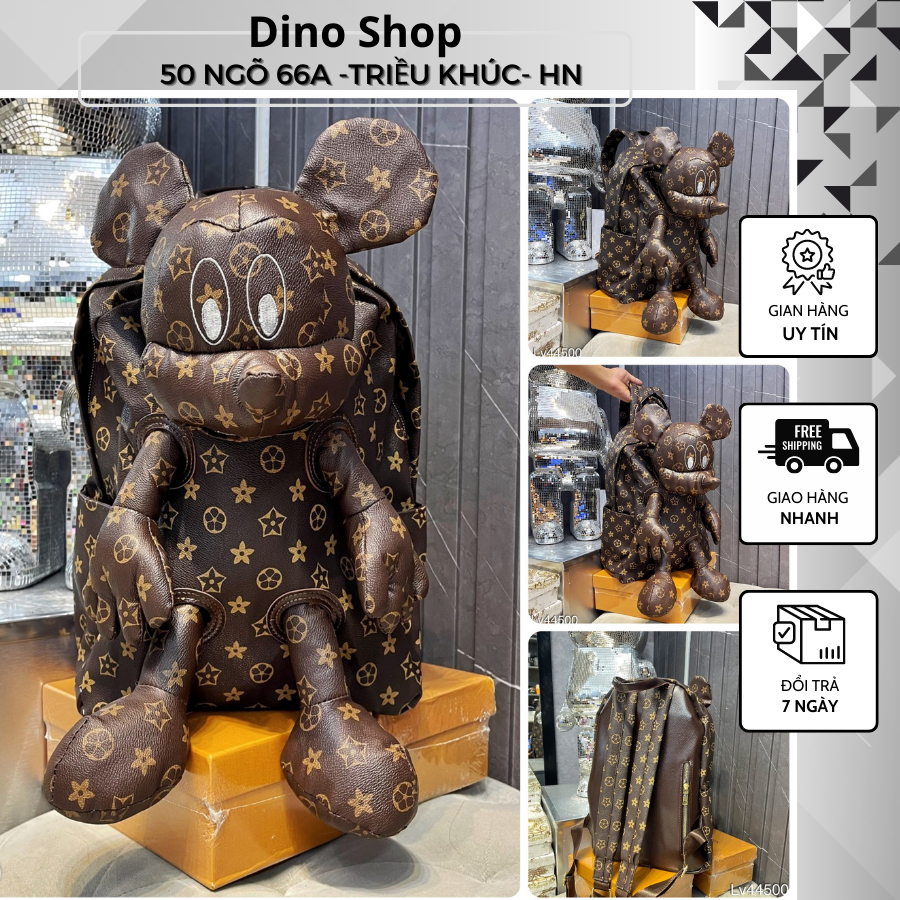 Balo Nam Nữ Chuột Mickey L.V Sang Chảnh - Cặp Sách Nam Nữ L.V Cute