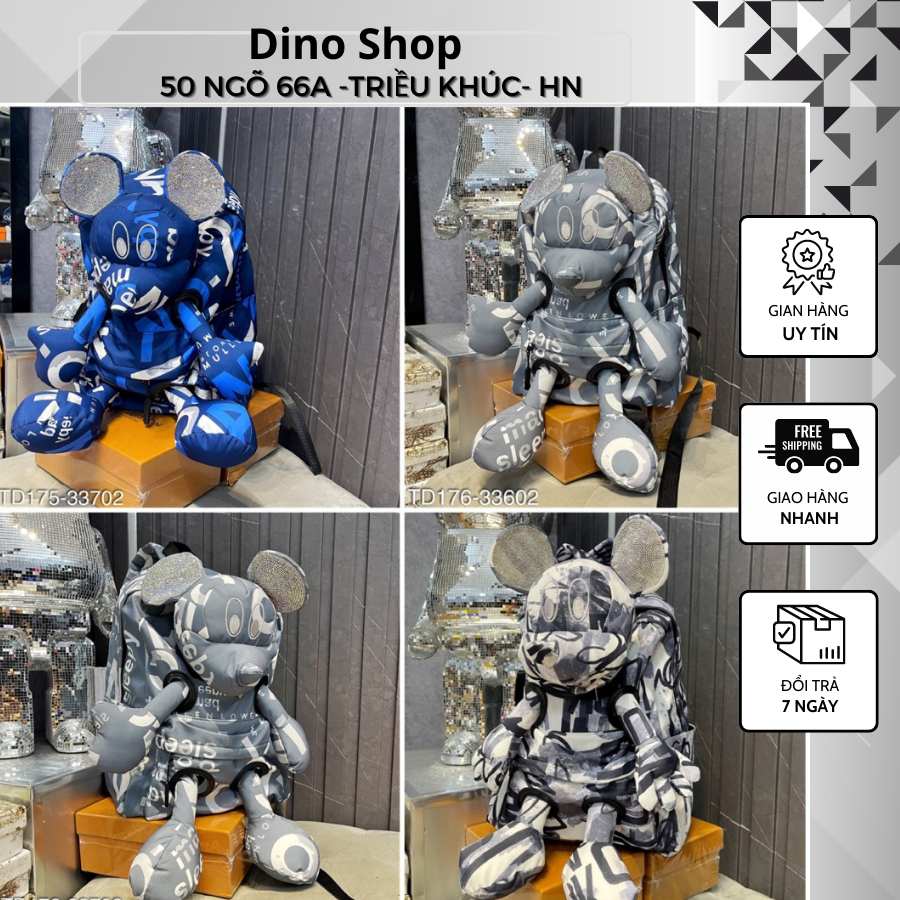 Balo Nam Nữ Mickey Đính Đá Hót Hít - Cặp Sách Nam Nữ Chuột Mickey Mới Nhất