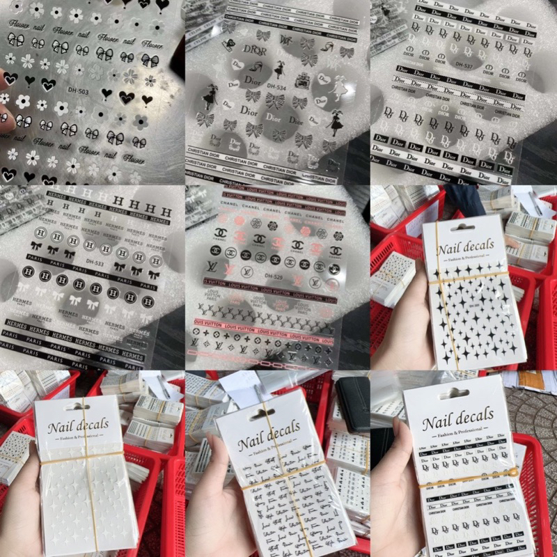 Tấm Sticker nhiều mẫu Khác Nhau Dùng Để Dán Móng Nail💅💅💅