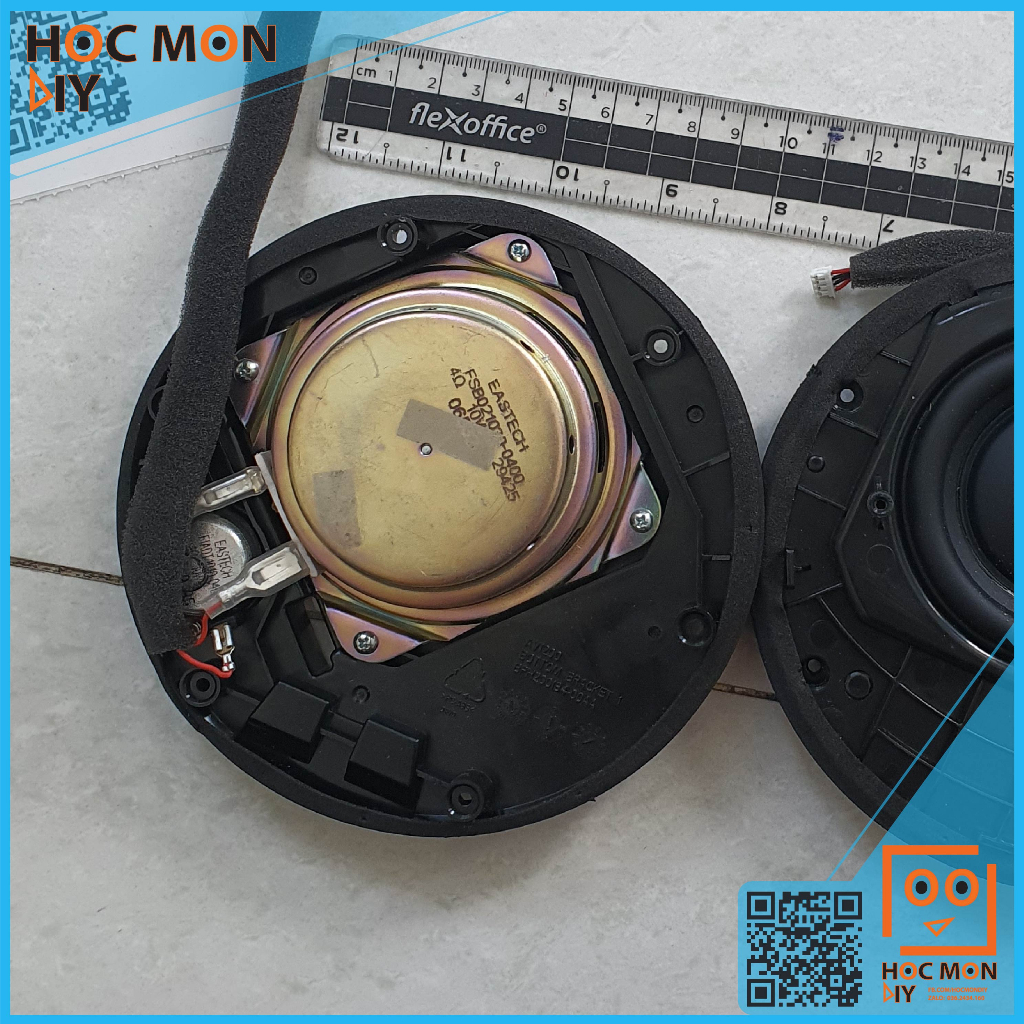 Cụm loa siêu mỏng Eastech gồm 1 loa bass và 1 loa treble