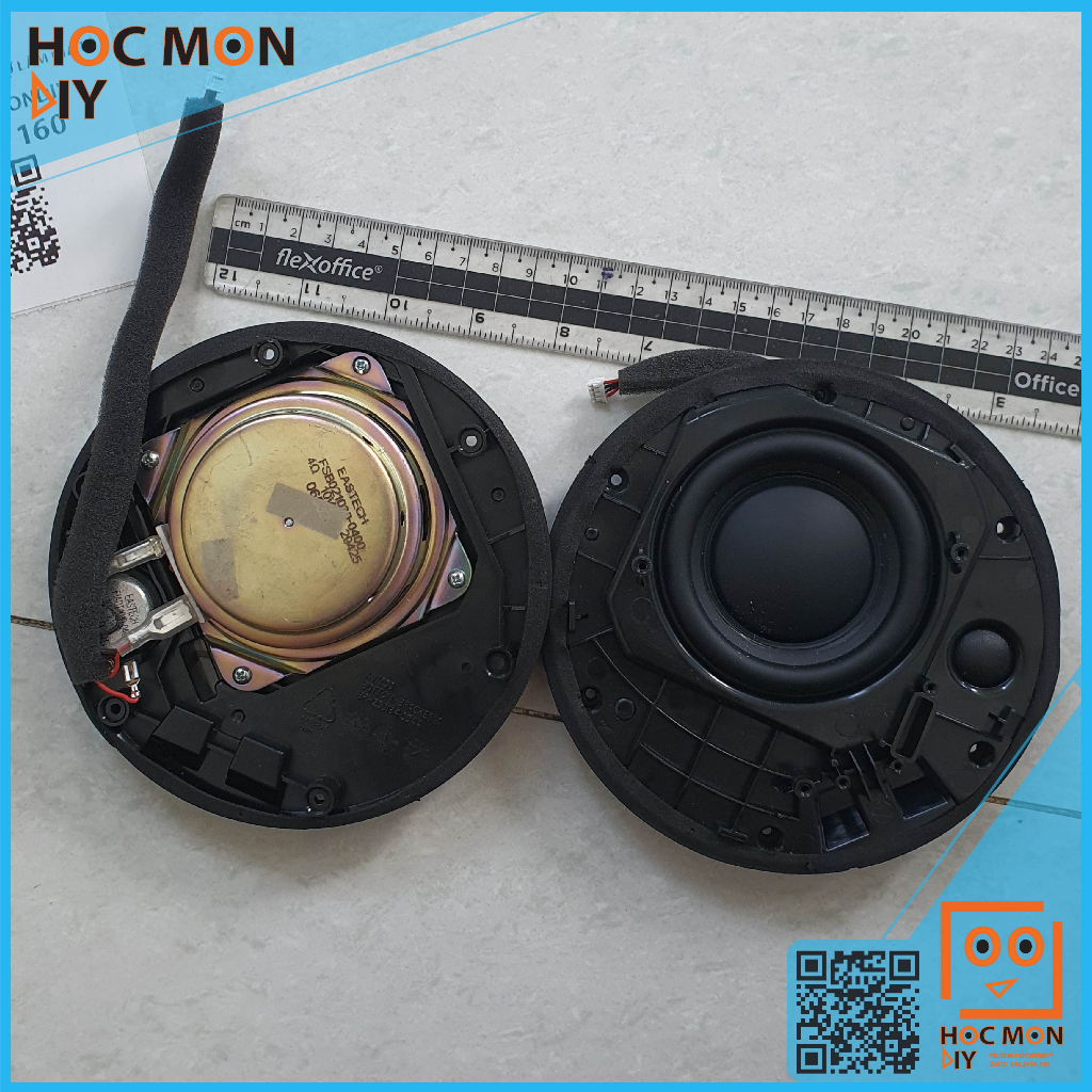Cụm loa siêu mỏng Eastech gồm 1 loa bass và 1 loa treble