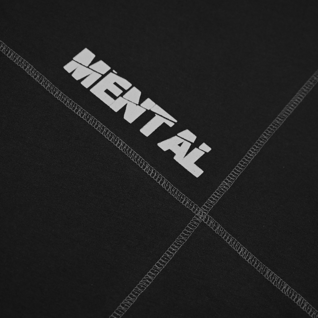 Áo thun unisex thời trang đường phố MENTAL® Áo thun in lụa Split