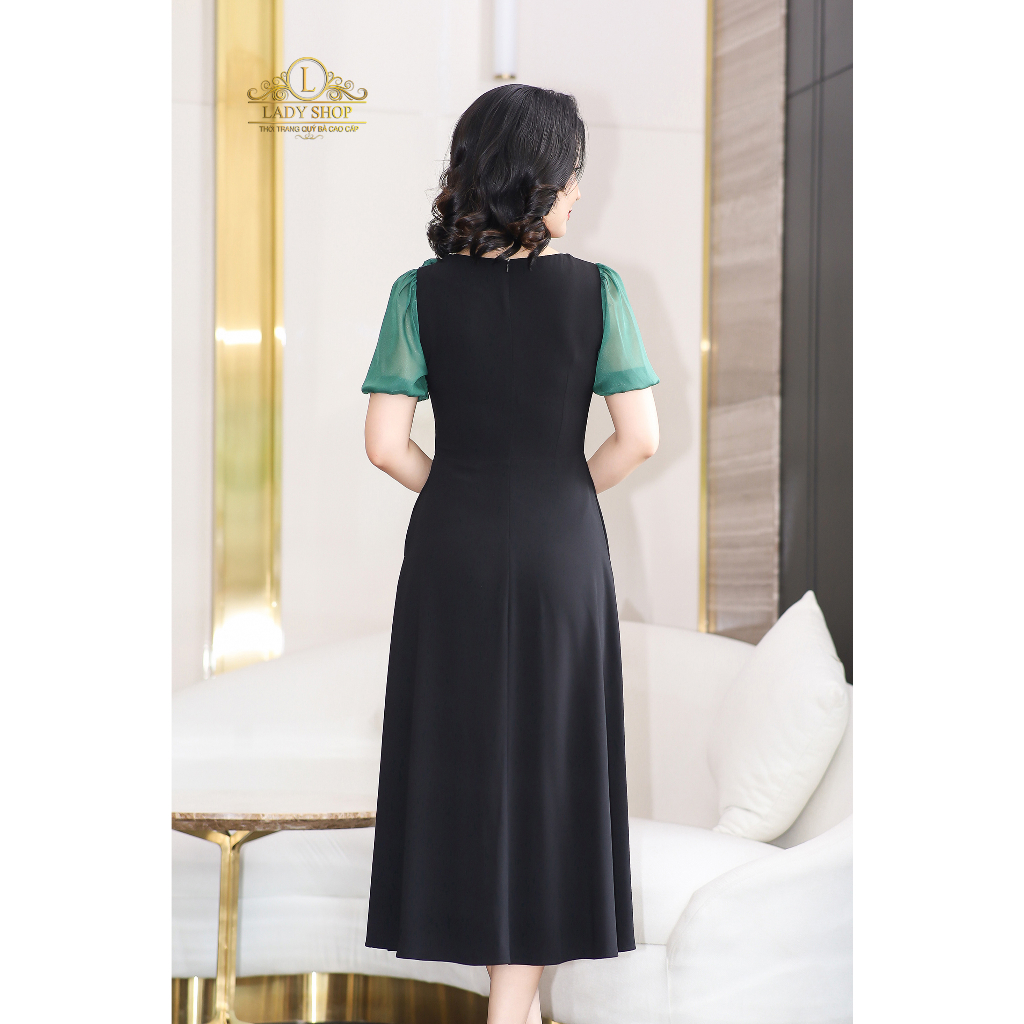 Đầm mango tay tơ bo chun Ladyshop thời trang trung niên cao cấp T206