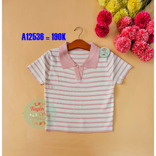 Áo len croptop cổ SM xẻ