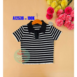 Áo len croptop cổ SM xẻ