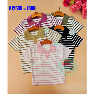 Áo len croptop cổ SM xẻ