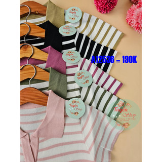 Áo len croptop cổ SM xẻ
