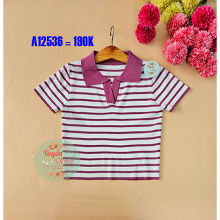 Áo len croptop cổ SM xẻ
